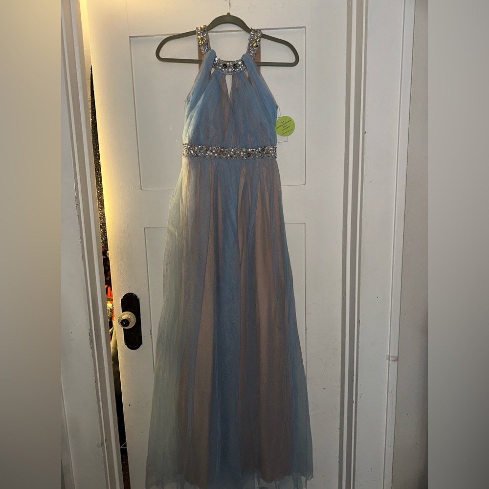 Powder Blue Pom Dress
